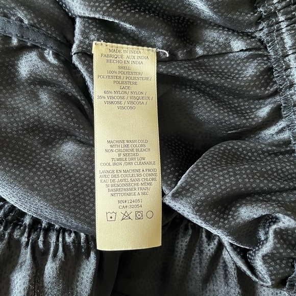 Anthropologie Navy Lace Ruffle Blouse - Picture 8 of 9